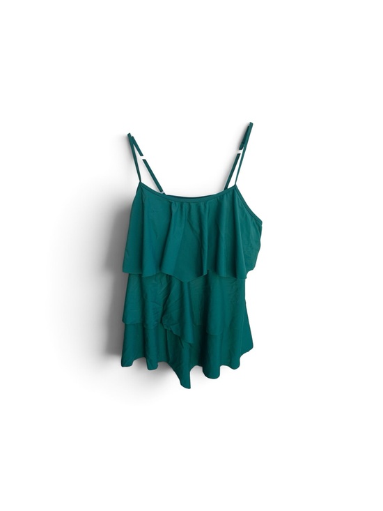 Other - Tiered Ruffle Spaghetti Strap Tankini Top - green